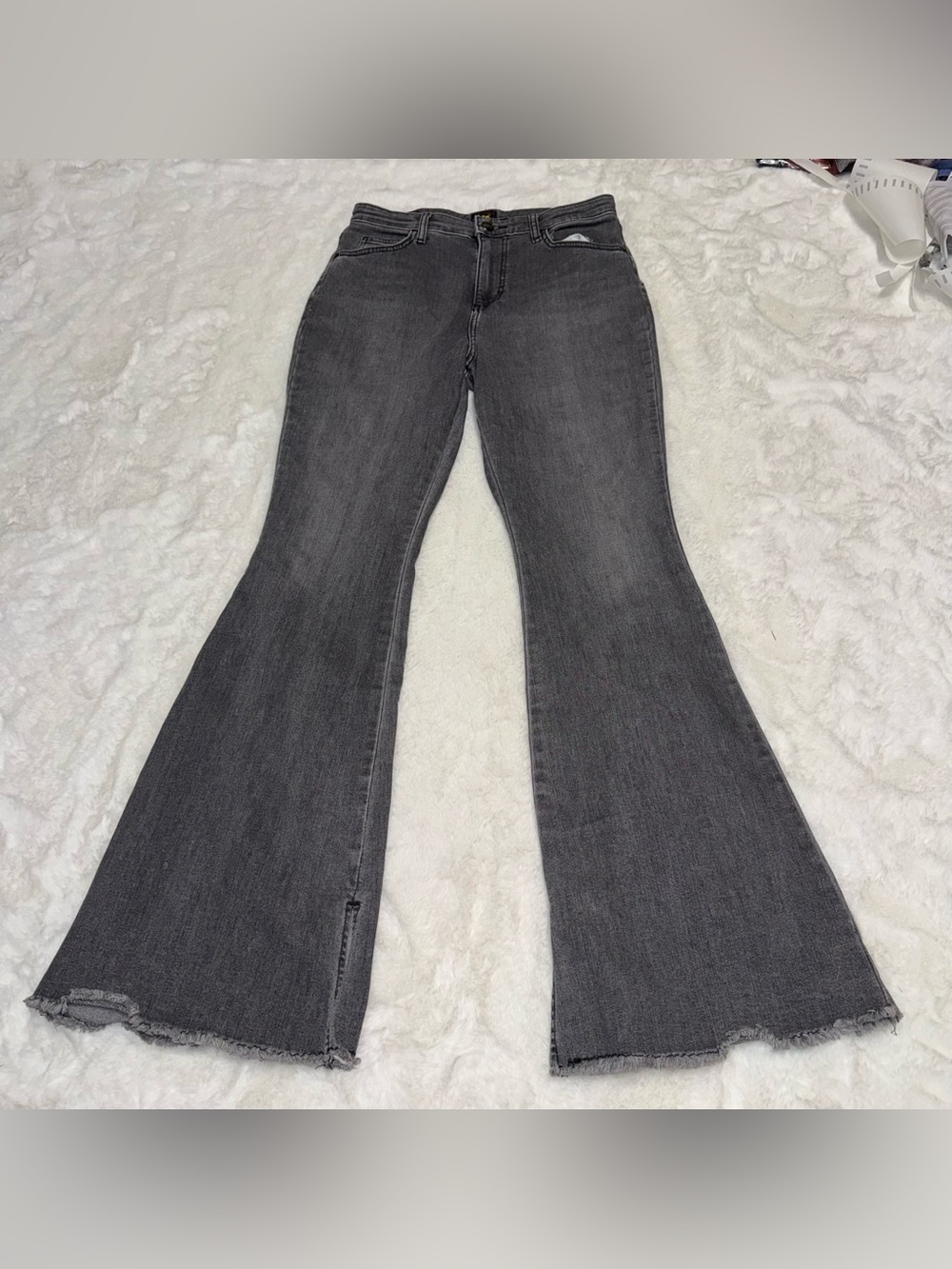 lee gray flare jeans